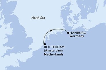 Nizozemsko, Německo z Rotterdamu na lodi MSC Preziosa