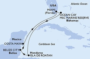 USA, Bahamy, Honduras, Belize, Mexiko z Miami na lodi MSC Magnifica