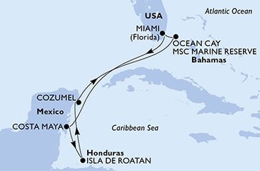 USA, Mexiko, Honduras, Bahamy z Miami na lodi MSC World America