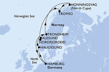 Německo, Norsko z Hamburku na lodi MSC Preziosa