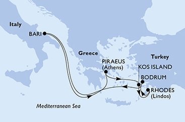 Řecko, Turecko, Itálie z Pirea na lodi MSC Opera