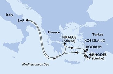 Řecko, Turecko, Itálie z Pirea na lodi MSC Opera