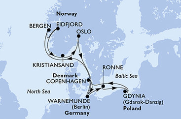 Dánsko, Německo, Norsko, Polsko, Švédsko z Kodaně na lodi MSC Poesia