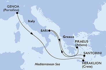 Itálie, Řecko z Janova na lodi MSC Opera