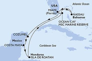 USA, Bahamy, Mexiko, Honduras z Miami na lodi MSC Magnifica