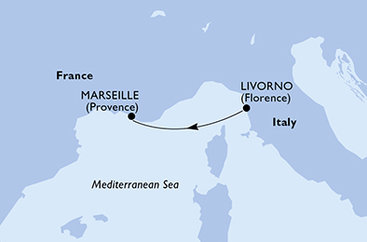 Itálie, Francie z Livorna na lodi MSC Grandiosa