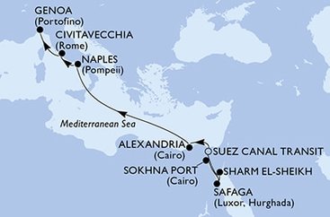 Egypt, Itálie na lodi MSC Musica