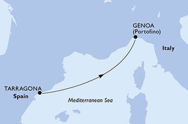 Španělsko, Itálie z Tarragony na lodi MSC Fantasia