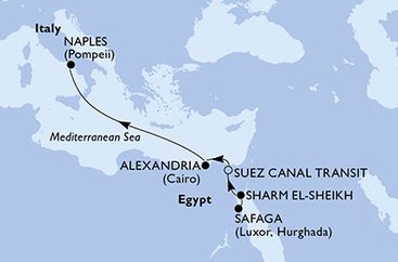 Egypt, Itálie ze Safagy na lodi MSC Musica