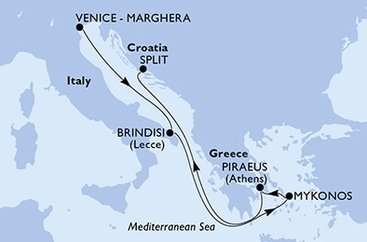 Itálie, Řecko, Chorvatsko z Benátek na lodi MSC Armonia