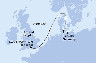 Velká Británie, Německo ze Southamptonu na lodi MSC Euribia