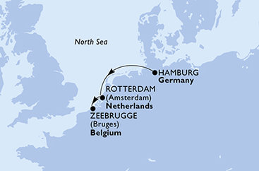 Německo, Nizozemsko, Belgie z Hamburku na lodi MSC Preziosa