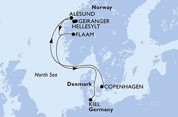 Dánsko, Norsko, Německo z Kodaně na lodi MSC Euribia