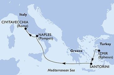 Turecko, Řecko, Itálie z Izmiru na lodi MSC Divina