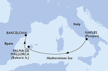 Itálie, Španělsko z Neapole na lodi MSC Fantasia