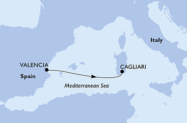 Španělsko, Itálie z Valencie na lodi MSC Lirica