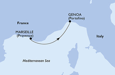 Francie, Itálie z Marseille na lodi MSC Seaside