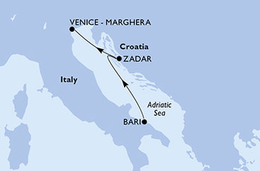 Itálie, Chorvatsko z Bari na lodi MSC Opera