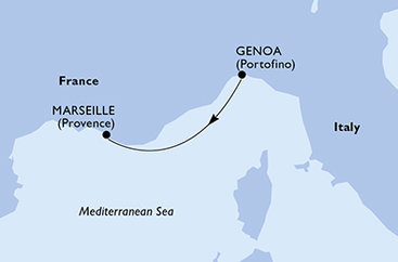 Itálie, Francie z Janova na lodi MSC Splendida