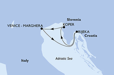 Itálie, Chorvatsko, Slovinsko z Benátek na lodi MSC Opera