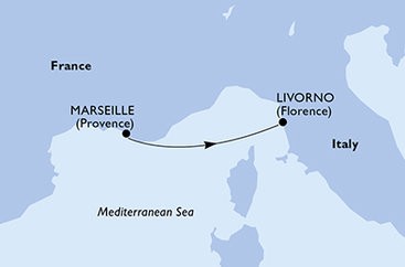 Francie, Itálie z Marseille na lodi MSC Grandiosa