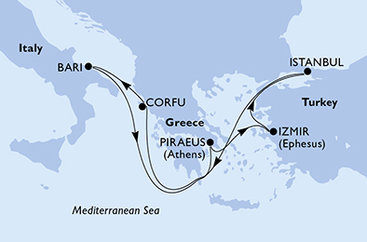 Turecko, Řecko, Itálie z Izmiru na lodi MSC Sinfonia