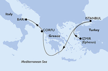 Turecko, Řecko, Itálie z Izmiru na lodi MSC Sinfonia