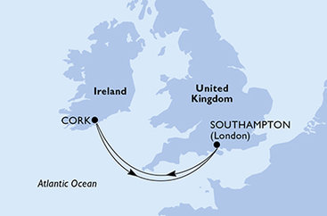Velká Británie, Irsko ze Southamptonu na lodi MSC Virtuosa