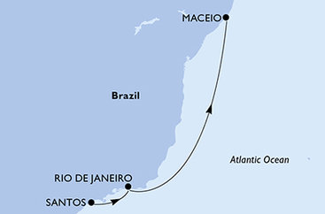 Brazílie ze Santosu na lodi MSC Seaview