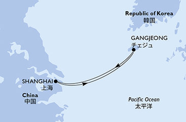 Čína, Jižní Korea ze Šanghaje na lodi MSC Bellissima