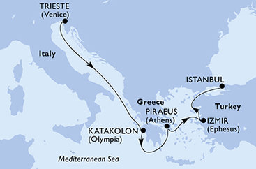 Itálie, Řecko, Turecko na lodi MSC Fantasia