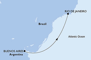Argentina, Brazílie z Buenos Aires na lodi MSC Splendida