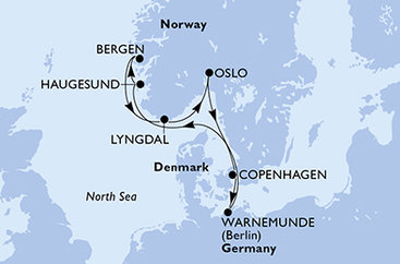 Německo, Norsko, Dánsko z Warnemünde na lodi MSC Magnifica