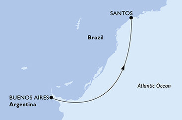 Argentina, Brazílie z Buenos Aires na lodi MSC Divina