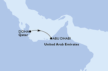 Katar, Spojené arabské emiráty z Dohy na lodi MSC Euribia