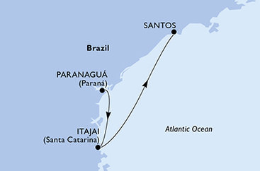 Brazílie na lodi MSC Musica