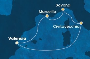 Španělsko, Itálie, Francie z Valencie na lodi Costa Pacifica