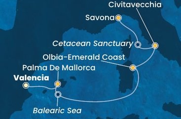 Španělsko, Itálie z Valencie na lodi Costa Pacifica