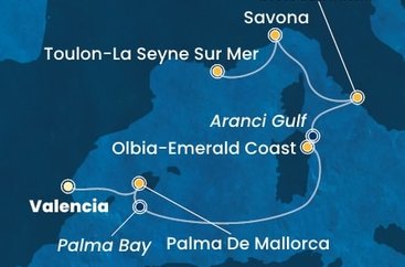 Španělsko, Itálie, Francie z Valencie na lodi Costa Pacifica
