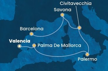 Španělsko, Itálie z Valencie na lodi Costa Pacifica
