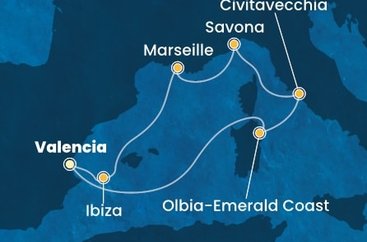 Španělsko, Itálie, Francie z Valencie na lodi Costa Pacifica