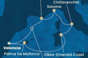Španělsko, Itálie, Francie z Valencie na lodi Costa Pacifica