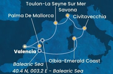 Španělsko, Itálie, Francie z Valencie na lodi Costa Pacifica