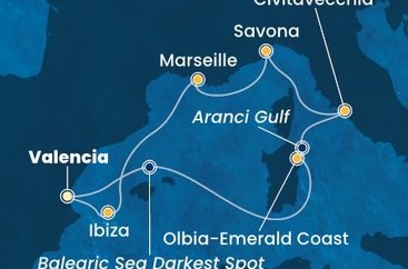 Španělsko, Itálie, Francie z Valencie na lodi Costa Pacifica