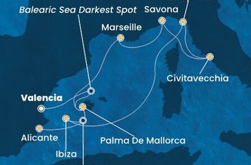 Španělsko, Itálie, Francie z Valencie na lodi Costa Pacifica