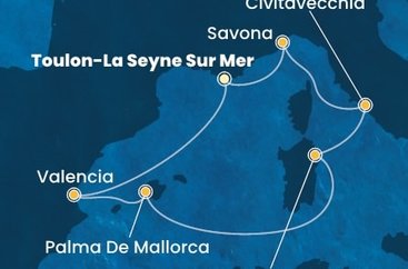 Francie, Španělsko, Itálie z Toulonu na lodi Costa Pacifica