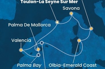 Francie, Španělsko, Itálie z Toulonu na lodi Costa Pacifica