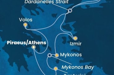 Řecko, Turecko z Pirea na lodi Costa Fortuna