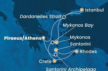 Řecko, Turecko z Pirea na lodi Costa Fortuna