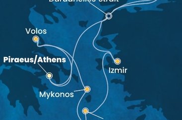 Řecko, Turecko z Pirea na lodi Costa Fortuna